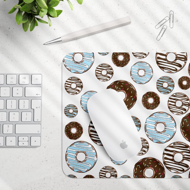 Mousepad Padrão De Rosquinhas, Rosquinhas Azuis, Rosquinhas (Criador carregado)