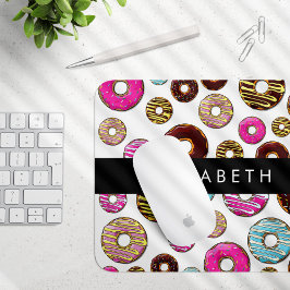 Mousepad Padrão De Rosquinhas, Rosquinhas Coloridas, Seu No