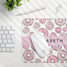 Mousepad Padrão De Rosquinhas, Rosquinhas Rosa, Escoamento,