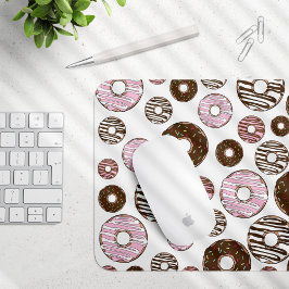 Mousepad Padrão De Rosquinhas, Rosquinhas Rosa, Rosquinhas