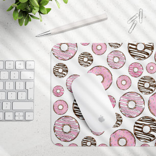 Mousepad Padrão De Rosquinhas, Rosquinhas Rosa, Rosquinhas
