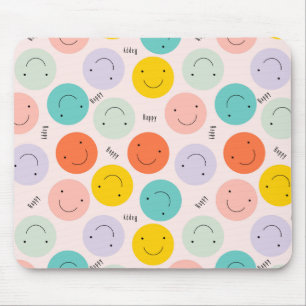 Mousepad Padrão de rosto feliz sorridente e colorido