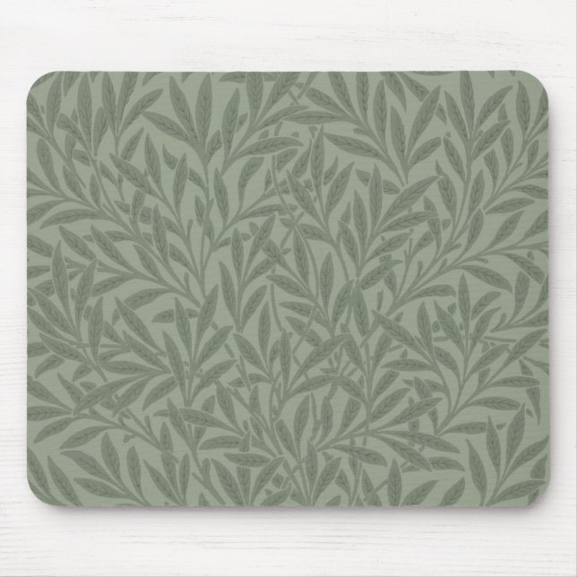 Mousepad Padrão de Salgueiro William Morris Antigo Verde Sa (Frente)