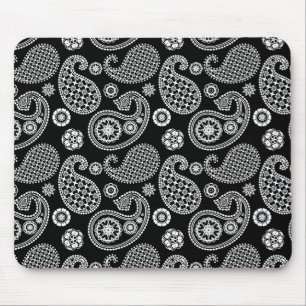 Mousepad Padrão de salsa, preto e branco