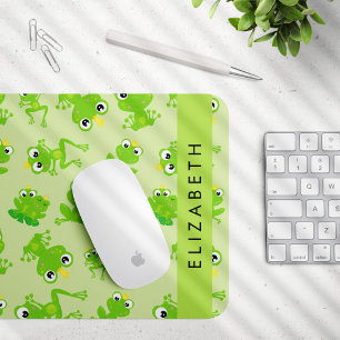 Mousepad Padrão de sapo, Sapos Verdes, Príncipe Sapo, Seu N