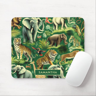 Mousepad Padrão de Selva de Vintage