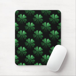 Mousepad Padrão de Shamrock brilhante verde escuro a preto