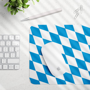 Mousepad Padrão de Sinalizador de Diamante da Baviera Azul