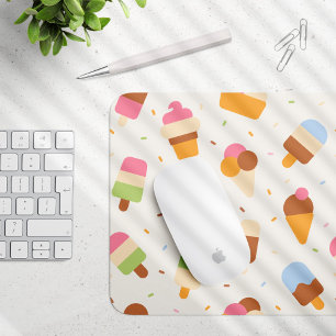 Mousepad Padrão De sorvete, Cone De Sorvete, Picolé De Gelo