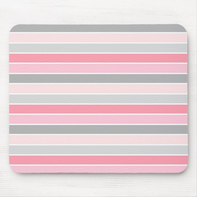 Mousepad Padrão de Stripe Rosa Na moda moderno (Frente)