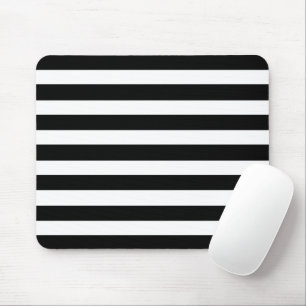 Mousepad Padrão De Stripes Horizontais Elegantes Brancas E
