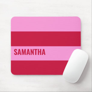 Mousepad Padrão de Stripes Rosa e Vermelho Personalizado