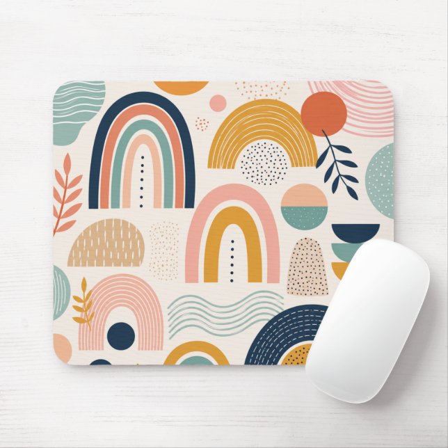 Mousepad Padrão de Superfície Abstrata Arco de Prisma Paste (Com mouse)