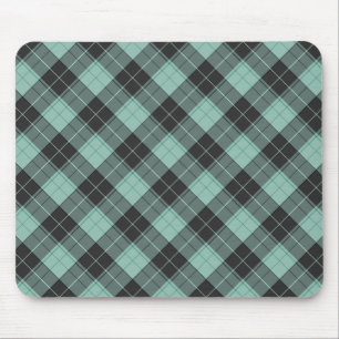 Mousepad Padrão de tartan simples em turquesa