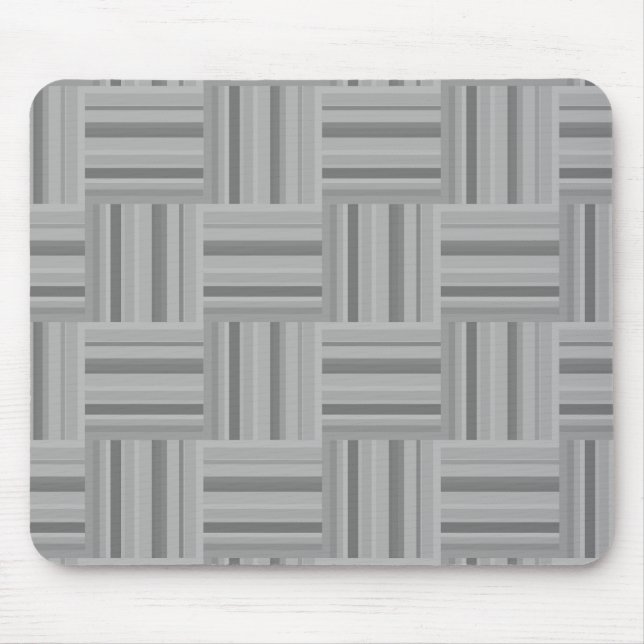 Mousepad padrão de tecelagem das faixas de cinza (Frente)