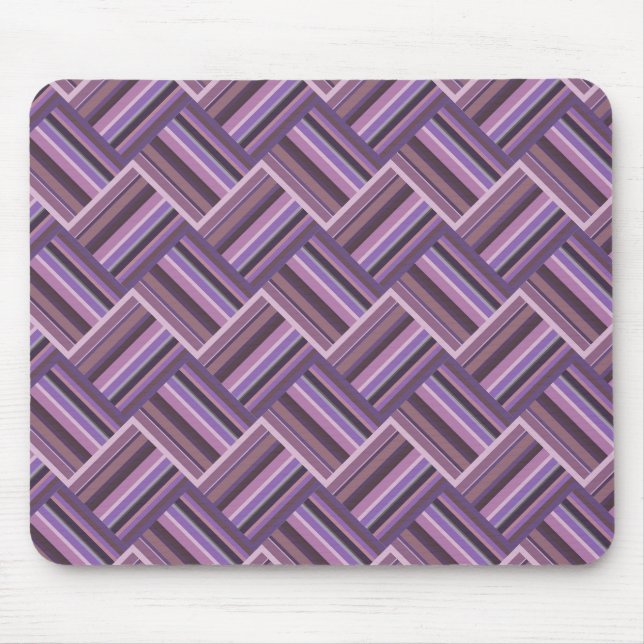 Mousepad Padrão de tecelagem diagonal das faixas de Mauve (Frente)