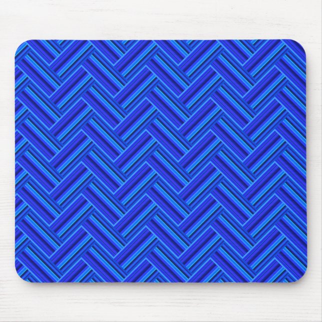 Mousepad Padrão de tecelagem dupla de tiras azuis (Frente)