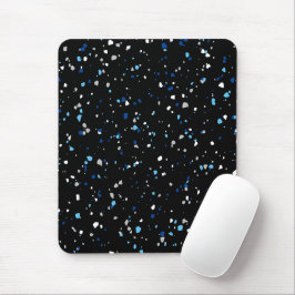 Mousepad Padrão de Terrazzo azul preto moderno em tendência