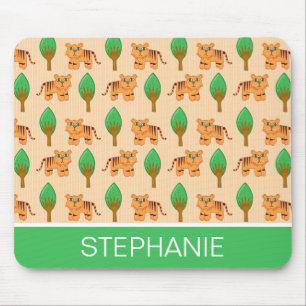 Mousepad Padrão de Tigre de Cartoon Bonito Personalizado