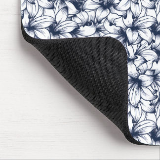 Mousepad Padrão de Tinta Lily Flower Desenhada