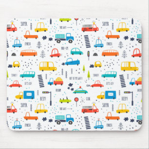 Mousepad Padrão de Tráfego Colorido de Carros