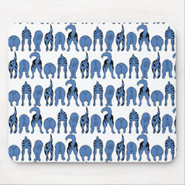 Mousepad Padrão de Traseros de Cachorro Azul