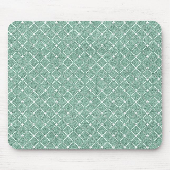 Mousepad Padrão de Treliça Aveludado em Verde-Menta (Frente)