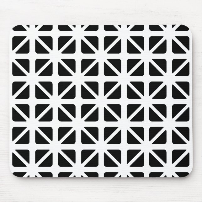 Mousepad Padrão de triângulos pretos (Frente)
