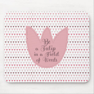 Mousepad Padrão de Tulipas Rosa Simples
