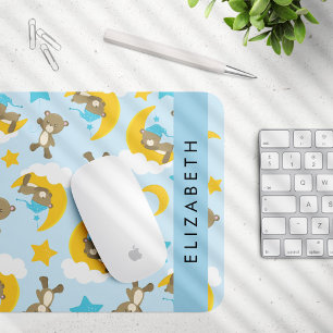 Mousepad Padrão De Ursos, Ursos De Teddy, Estrelas, Seu Nom
