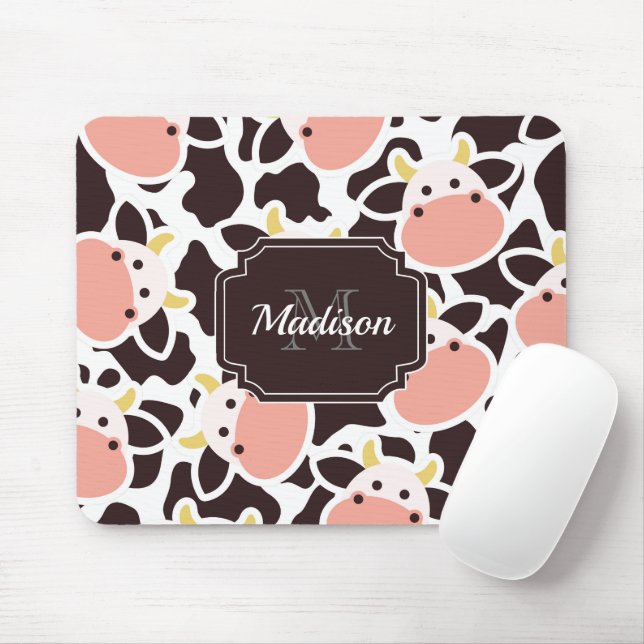 Mousepad Padrão de Vaca Fofa (Com mouse)