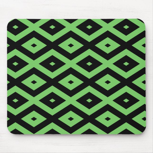 Mousepad Padrão de verde limão e diamante preto (Frente)