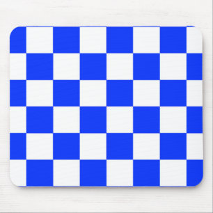Mousepad Padrão de Verificação Branco Azul