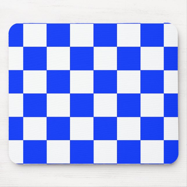 Mousepad Padrão de Verificação Branco Azul (Frente)