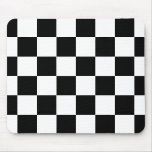 Mousepad Padrão de Verificação Branco Preto