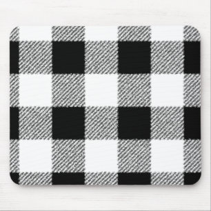 Mousepad Padrão de verificação de Gingham preto e branco