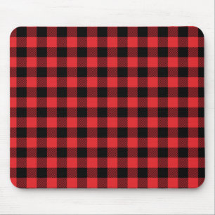 Mousepad Padrão de Verificação do Flannel Buffalo Vermelho
