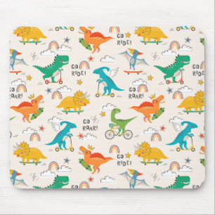 Mousepad Padrão de Viagem do Dinossauro para Crianças