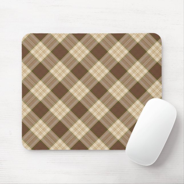 Mousepad Padrão de Xadrez castanha (Com mouse)