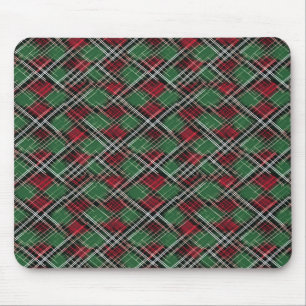 Mousepad Padrão de Xadrez de Natal Vermelho e Verde da Tren