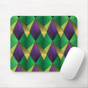 MOUSEPAD PADRÃO DE XADREZ MARDI GRAS PURPER E VERDE