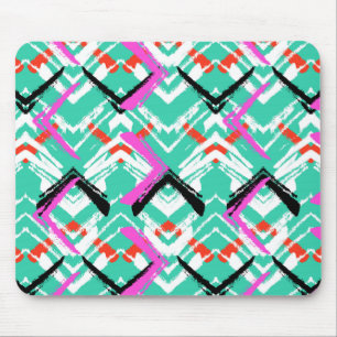 Mousepad Padrão de Zag de Teal Desenhado à Mão