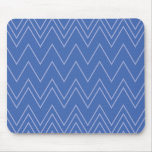 Mousepad Padrão de ziguezague azul, moderno, simples, legal