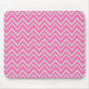 Mousepad Padrão de Zigzag, rosa quente, e Cinza