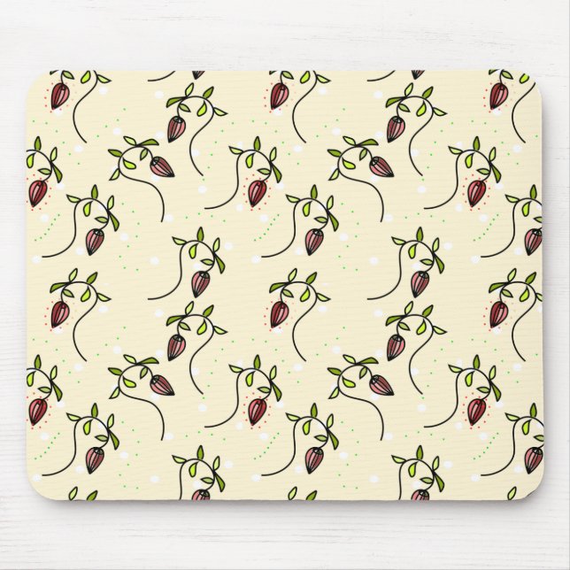Mousepad Padrão decorativo verde-oliva (Frente)