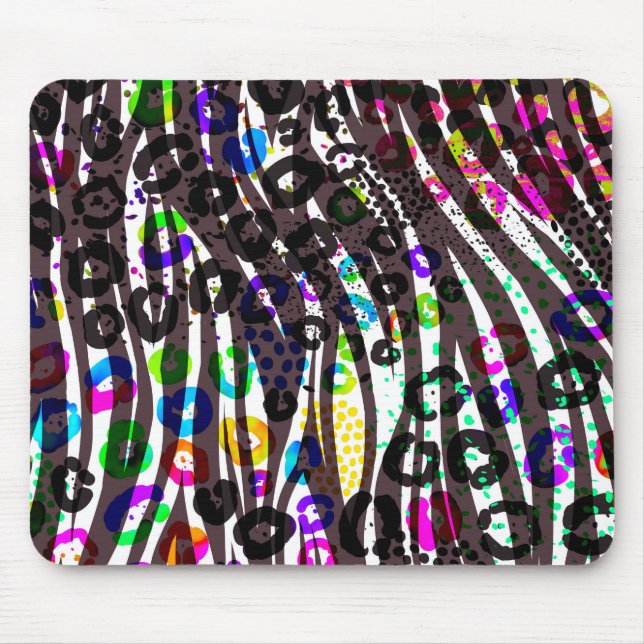 Mousepad Padrão Divertido de Impressão de Vários Animais Co (Frente)