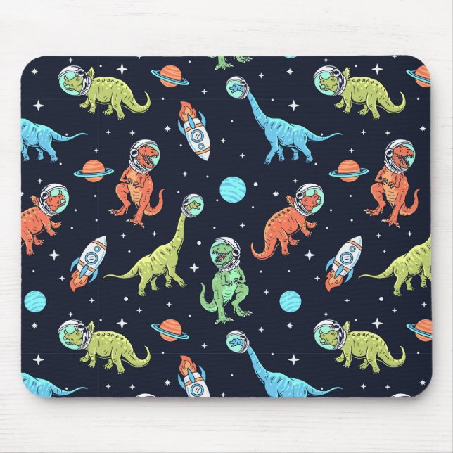 Mousepad Padrão do Astronauta do Dinossauro para Crianças (Frente)