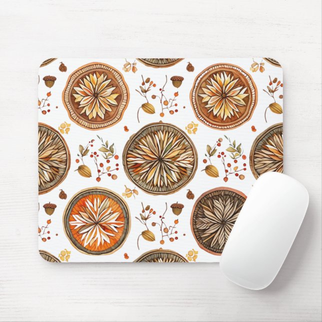 Mousepad Padrão do Autumn Mandala (Com mouse)