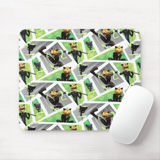 Mousepad Padrão do Cat Noir & Plagg (Com mouse)