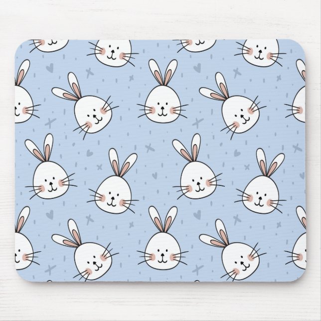 Mousepad Padrão do coelho coelho adorável (Frente)